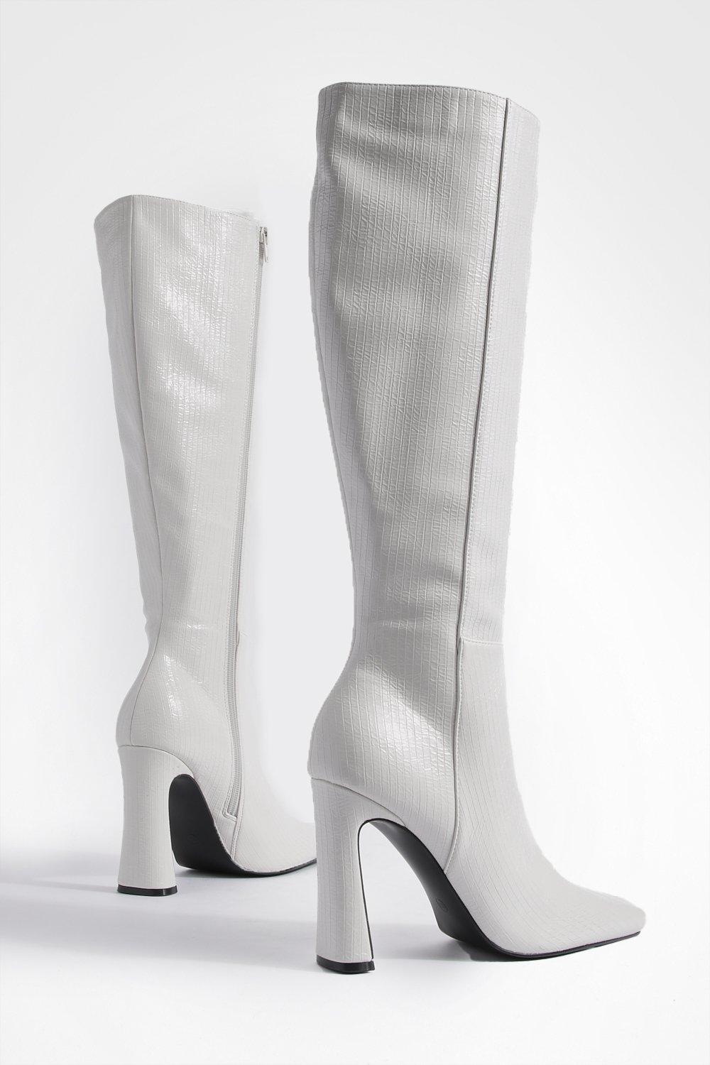 Boohoo grey boots sale